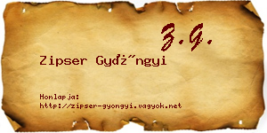 Zipser Gyöngyi névjegykártya